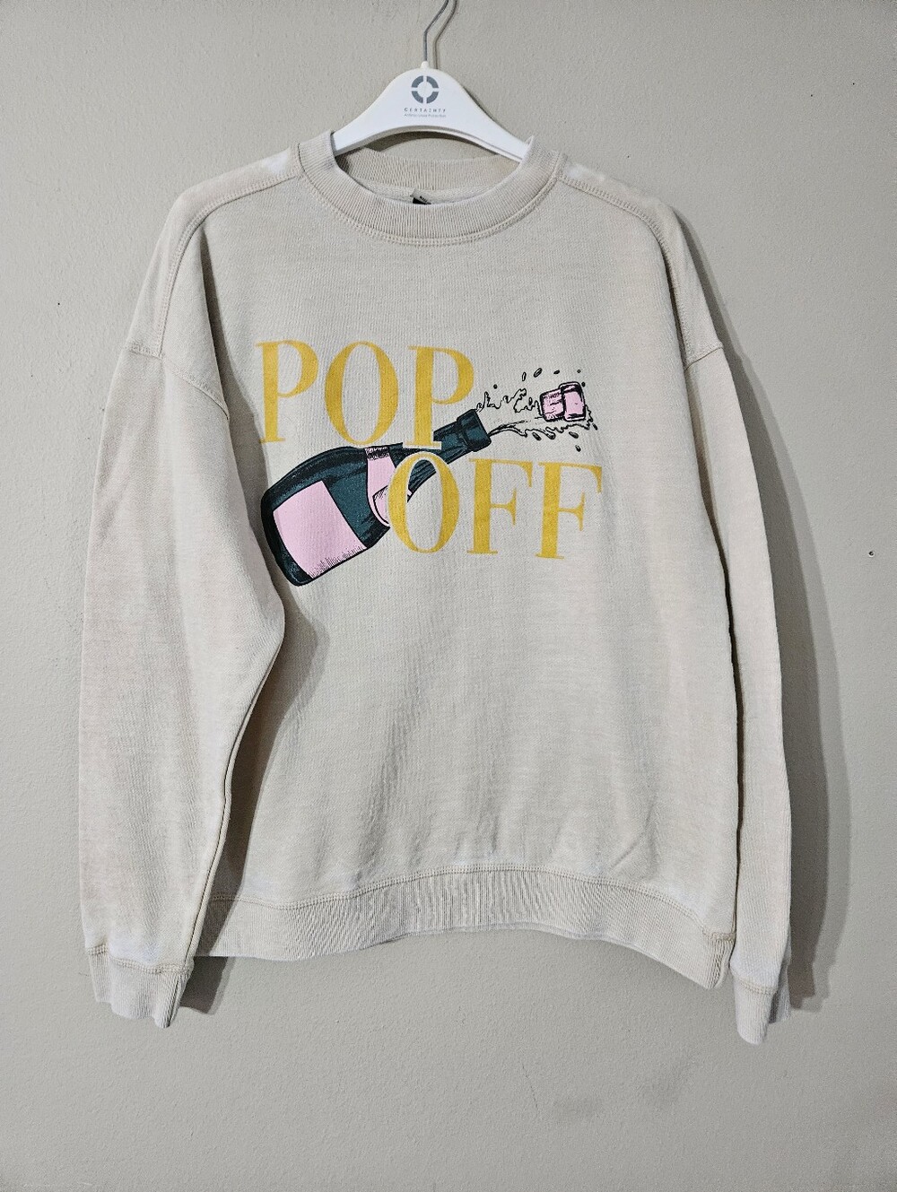 Chicka-d Champagne Oversized Sweatshirt Small